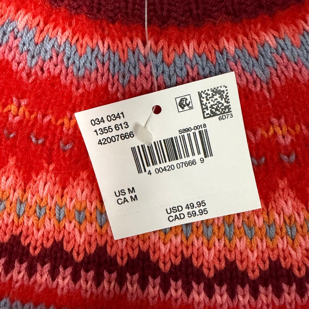 American Eagle Fair Isle Sweater Womens Medium Red Multi Crewneck Knit Pullover - Picture 4 of 8